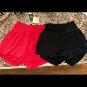 HALARA High Waist Shorts in Red and Black